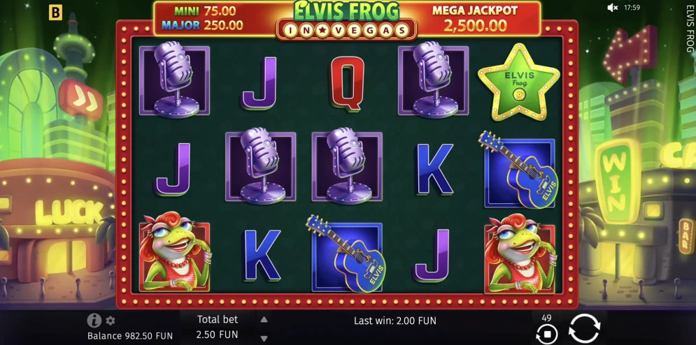 Elvis Frog in Vegas Slot